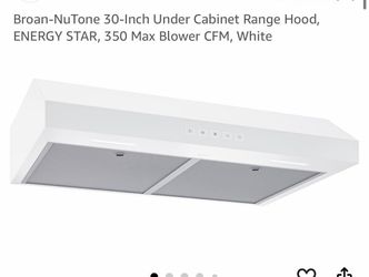 Broan-NuTone 30-Inch Under Cabinet Range Hood, ENERGY STAR, 350 Max Blower CFM, White