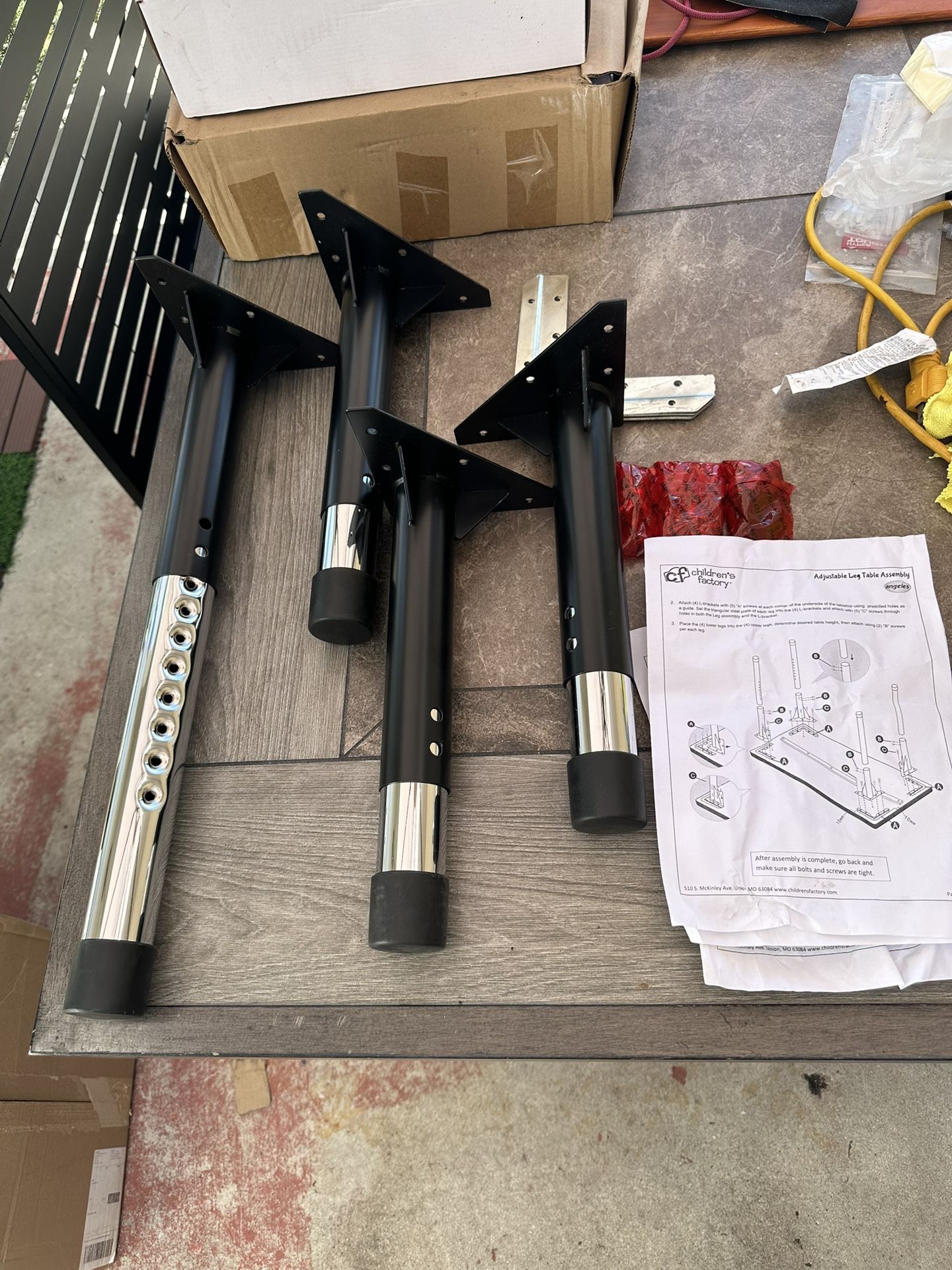 NEW CHROME TABLE LEGS 21.5-15 Tall (Set of 4)