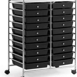 20-Drawer Multipurpose Rolling Storage Cart, Tools Scrapbook Paper Organizer, Utility Cart Ideal for Home Office School (Black).

New in box