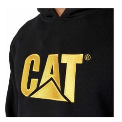 CAT Men’s Hooded Sweatshirt (Black, S, M)