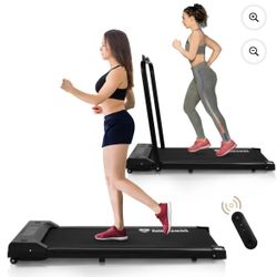 BalanceFrom SlimFold Dual-Mode Walking Pad, Compact Under-Desk Electric Treadmill with Remote Control & Transport Wheels, Quiet Space-Saving Walker fo