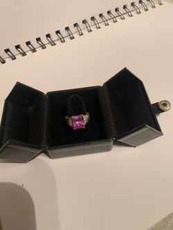 Silver ring with diamonds