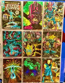 Silver Surfer/ Metal Marvel Trading Cards Lot