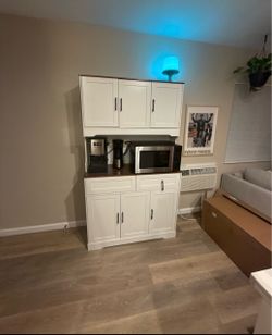 Kitchen Pantry with Microwave Shelf
