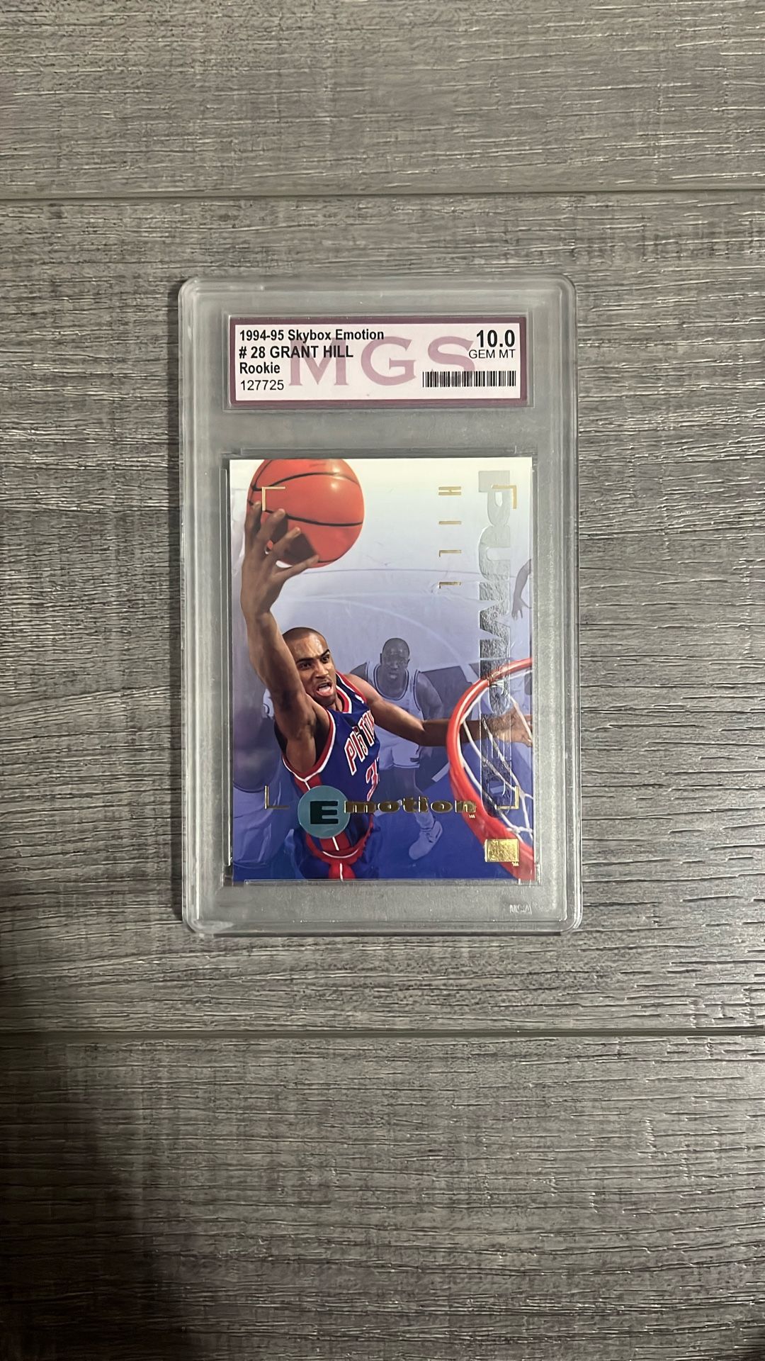 Skybox Emotion Grant Hill Rookie Card Graded 10.0