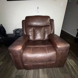 Faux leather recliner