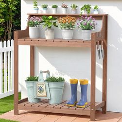 Outdoor Potting Bench / Garden Work Table with Storag (Shipping Damage!!)