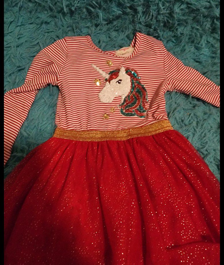Christmas Unicorn Dress 5T