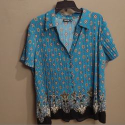 Apt 9 multicolor short sleeve blouse 2X⁸