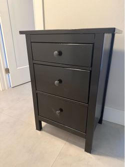 Black wood side table