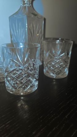 Cut Crystal Decanter and Glasses Set