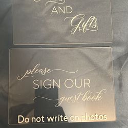 Cards And Gifts And Guestbook Acrylic Wedding Sign