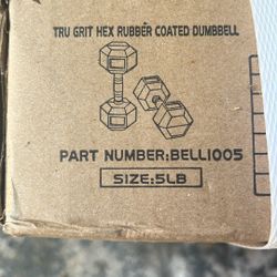 Tru Grit Hex Rubber Coated Dumbbells 