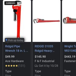 18in Ridgid Pipe Wrench 