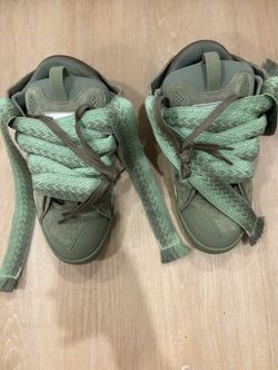 Lanvin curb leather sneaker “vert de gris”