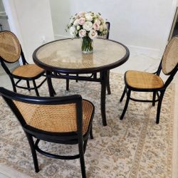 5 Piece cane rattan dining set 