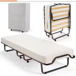 Black Twin Folding Bed With Mattress 