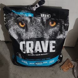 Crave Dog Food, White Fish 22lbs Bag Mostly Full