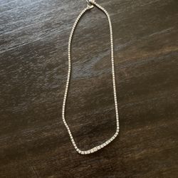 Platinum 5ct Diamond Tennis Necklace 16”