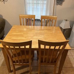 Wood Dinner Table 4 Chairs Comedor Mesa Sillas 
