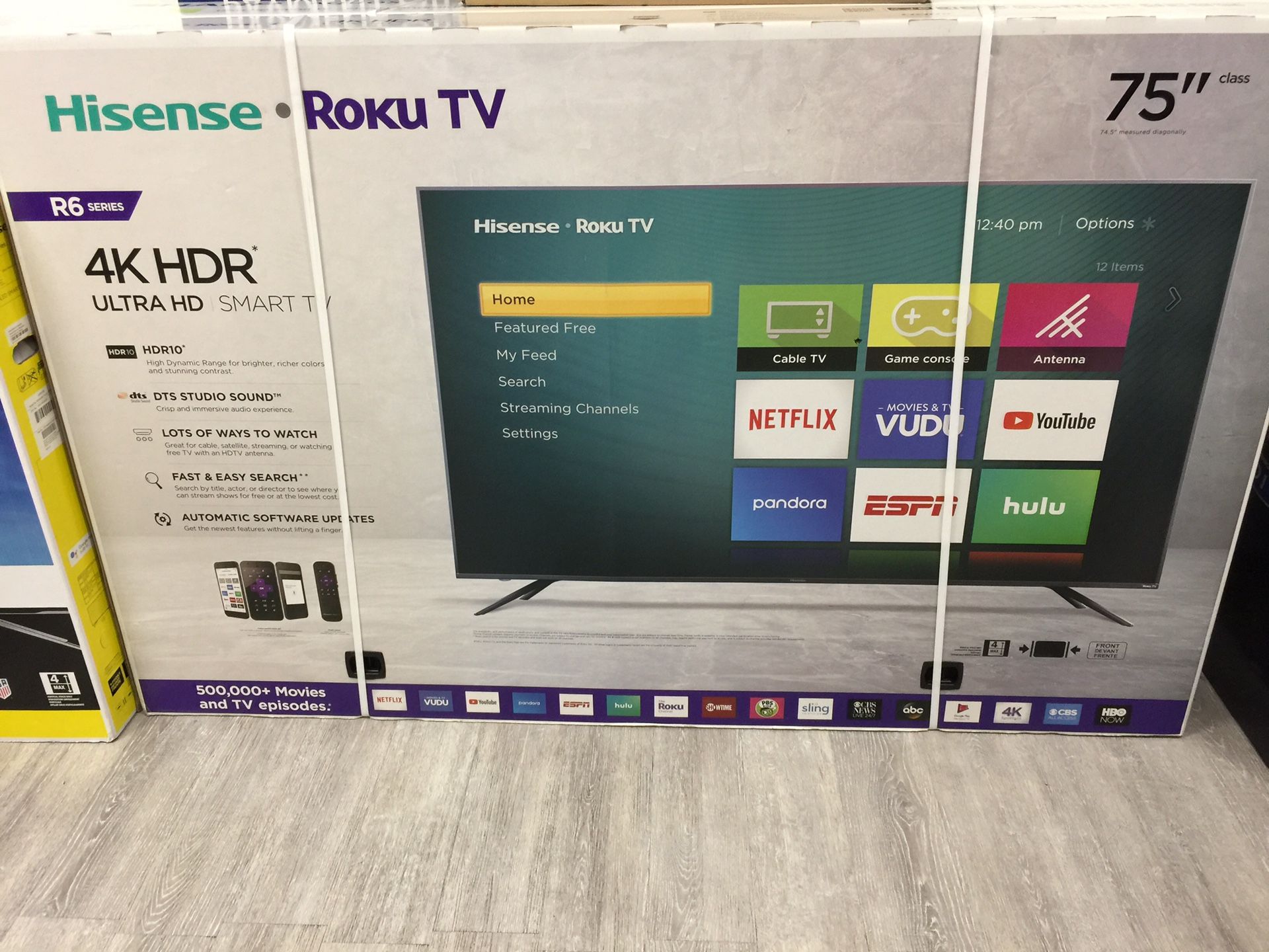 75 INCH HISENSE 4K ROKU SMART TV