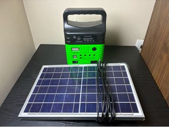 Solar Rechargeable Lantern & Power Bank w/ FM Radio + Solar Panel