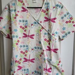 Like New Dragonfly Scrub Top Size Med