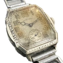 Vintage Illinois Wristwatch 14K GF W/ Art Deco Bracelet 