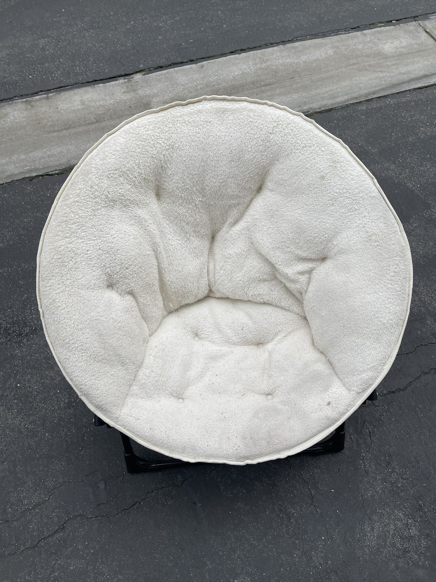 Urban Shop Faux Fur Saucer Chair, White 