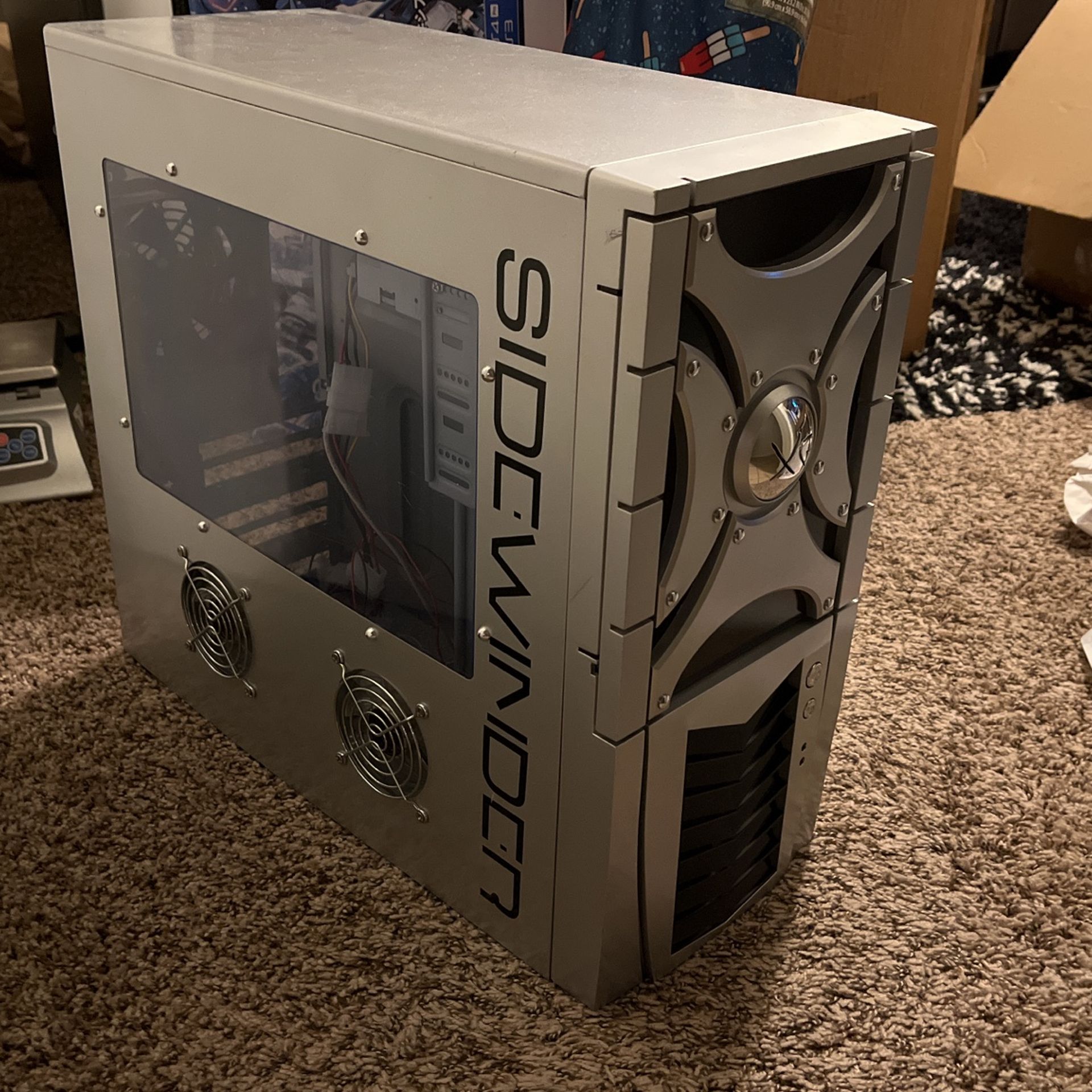 Vintage XG Sidewinder Pc Computer Case With Acrylic Side Fans And Lights