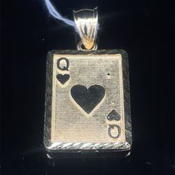 10KT Yellow Gold Ace Of Hearts Card Pendant 2.40g 182654/17