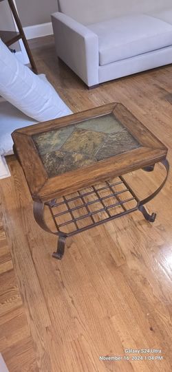Raymour & Flanigan Tile Top & Metal Living Room End Table #1