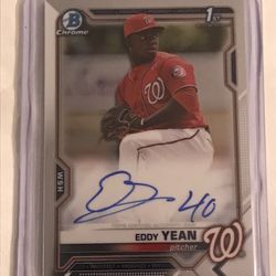 2021 Bowman Chrome EDDY YEAN Auto Washington Nationals CPA-EY Rookie