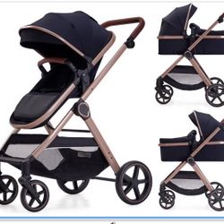 LORTSYBAB 2 in 1 Baby Stroller (Black)