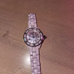 Isaac Mizrahi Pink Ceramic Watch