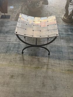 Woodbridge Rosetta Designer Metal Accent Bench / Ottoman