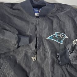 90s NFL Carolina Panthers Starter Black Nylon Puffer Jacket