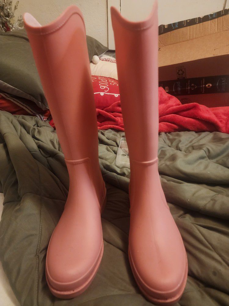 Pink Rain boots