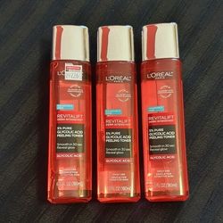 $8 EACH (2 Available) L'Oreal Revitalift Derm Intensive 5% Pure Glycolic Acid Peeling Toner 6.0oz