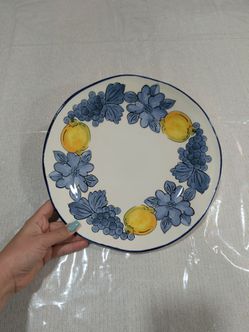 Ceramica Cuore Lemon and Grapes 11' Dinner Plate