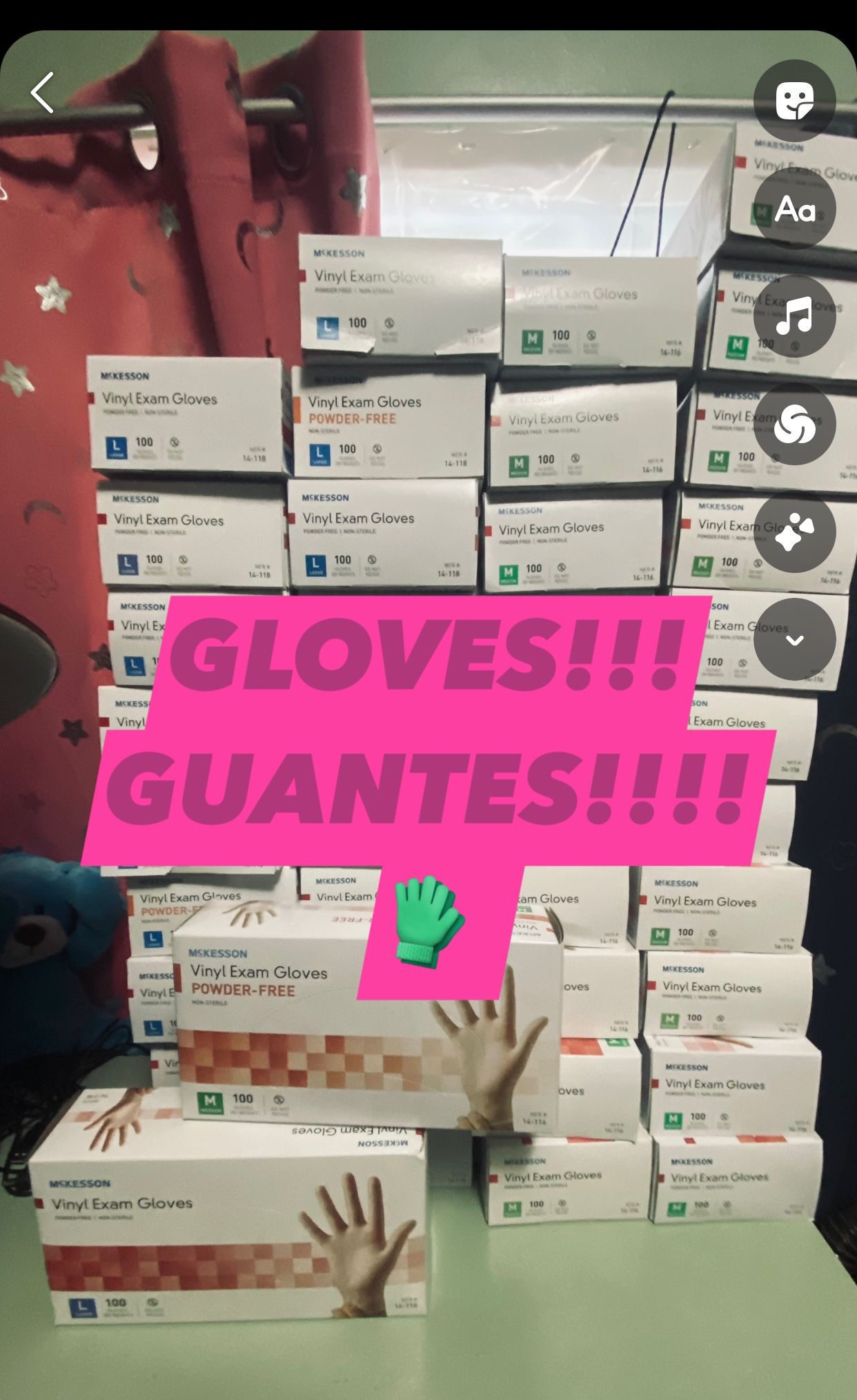 😍😍😍20 boxes for 100!!!👏—single boxes of each size- each box has 100 single gloves--medical grade powder free gloves. —Guantes grado médico—(each