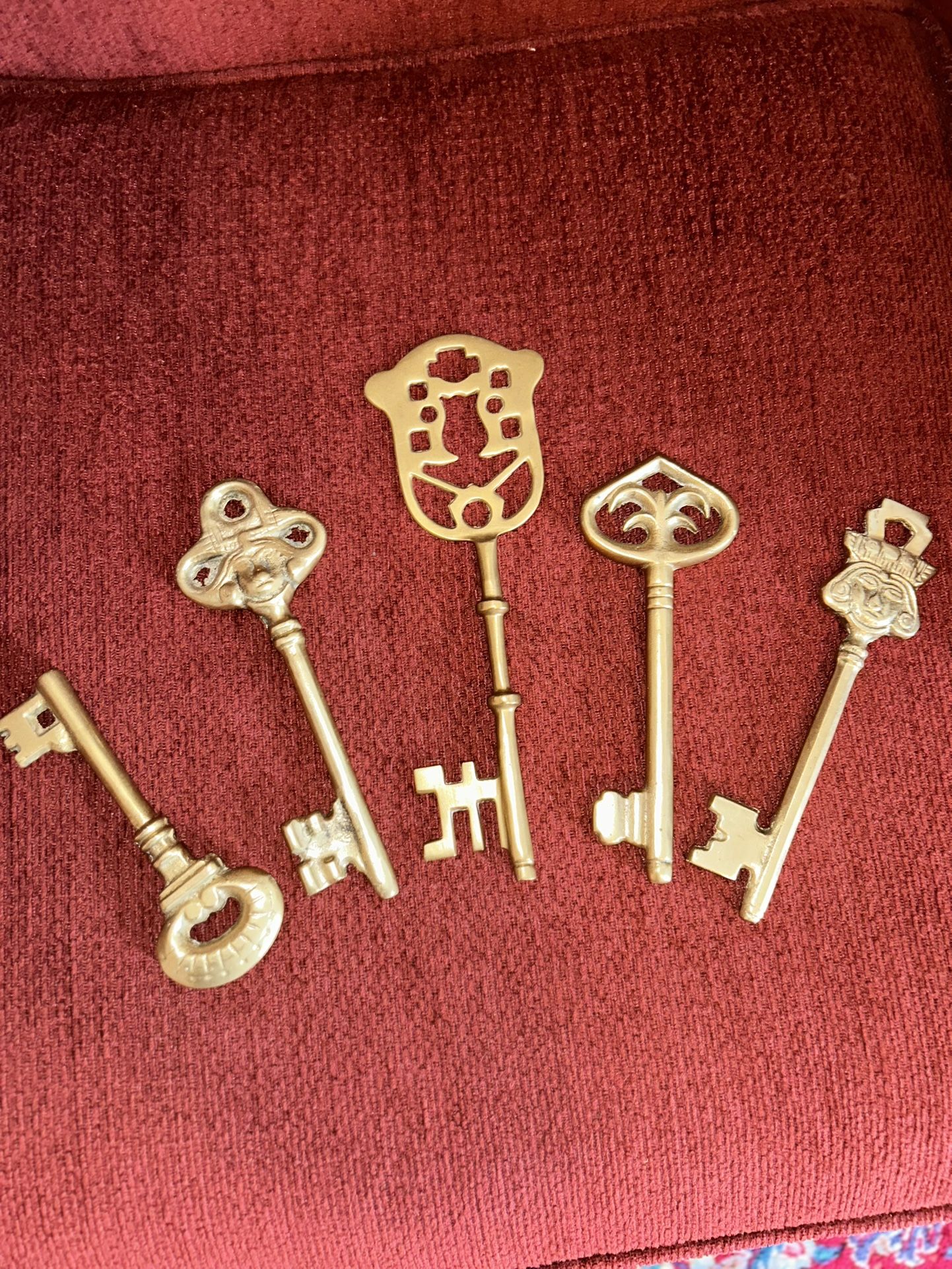 Large Brass Skeleton Key Decor or Paper Weight Vintage