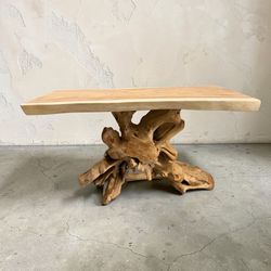 Reclaimed Wood Live Edge Display Credenza Console Table 