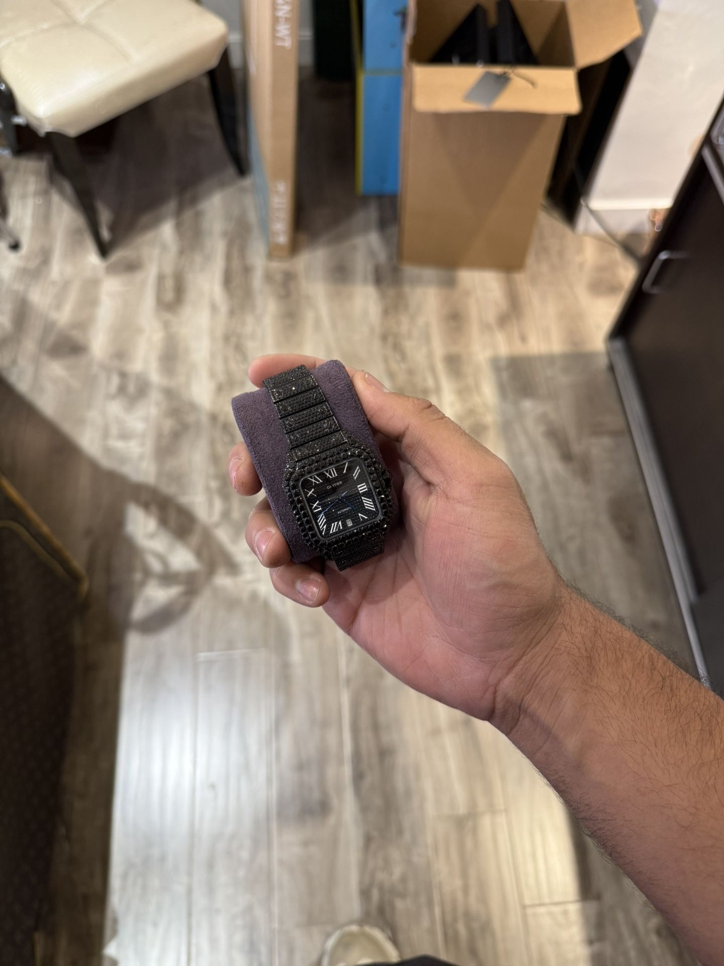 Cartier Santos all black 2025 iced out new