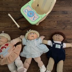 Cabbage Patch Dolls And High Chair Collector Dolls 