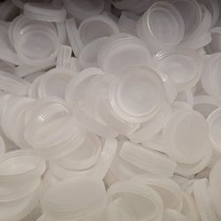 Lot Of 1700 White Clear Plastic Water Bottle Caps Multi-Purpose Arts Crafts DIY