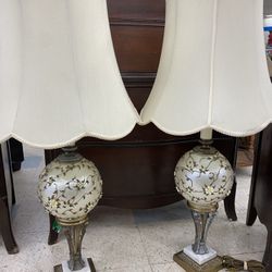Antique White Globe Lamps 