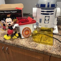 Disney Vintage Mickey Mouse Pop Corn Maker And Star Wars R2D2 Pop Corn Maker