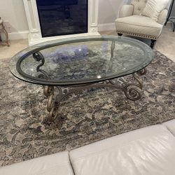 Oval Glass Coffee Table