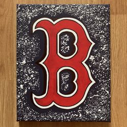 Boston Red Sox Hand Painted Canvas 8x10